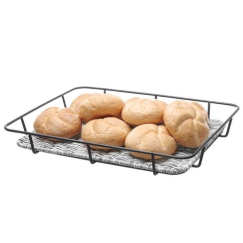 Kosz tacka na pieczywo z ramą ze stali nierdzewnej szary melanżowy 400x300x50 mm - Hendi 426524 Kosz tacka na pieczywo z ramą ze stali nierdzewnej szary melanżowy 400x300x50 mm - Hendi 426524