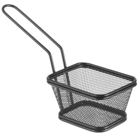 Koszyk do serwowania smażonych przekąsek frytek z uchwytem czarny 105x90x60 mm - Hendi 425671 Koszyk do serwowania smażonych przekąsek frytek z uchwytem czarny 105x90x60 mm - Hendi 425671