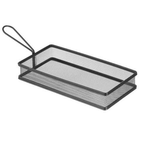 Koszyk do serwowania smażonych przekąsek frytek z uchwytem czarny 255x153x45 mm - Hendi 425657 Koszyk do serwowania smażonych przekąsek frytek z uchwytem czarny 255x153x45 mm - Hendi 425657