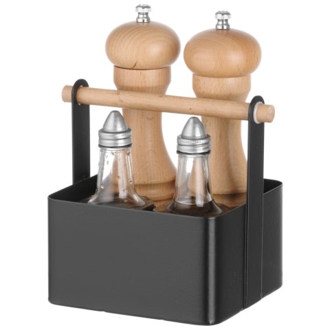 Organizer koszyk stołowy na przyprawy z drewnianą rączką 17x13x16 cm - Hendi 427057 Organizer koszyk stołowy na przyprawy z drewnianą rączką 17x13x16 cm - Hendi 427057