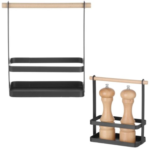 Organizer koszyk stołowy na przyprawy z drewnianą rączką 23x10x24 cm - Hendi 427040 Organizer koszyk stołowy na przyprawy z drewnianą rączką 23x10x24 cm - Hendi 427040
