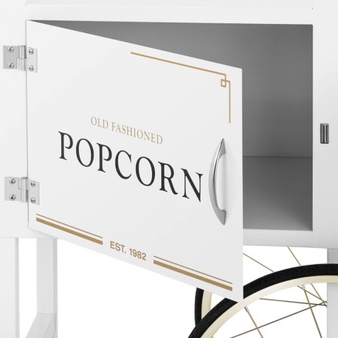 Wózek podstawa do maszyny do popcornu z szafką retro 51 x 37 cm - biało-złoty Wózek podstawa do maszyny do popcornu z szafką retro 51 x 37 cm - biało-złoty