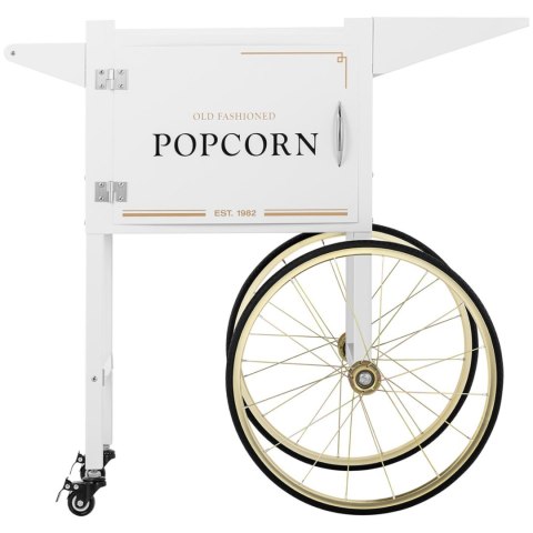 Wózek podstawa do maszyny do popcornu z szafką retro 51 x 37 cm - biało-złoty Wózek podstawa do maszyny do popcornu z szafką retro 51 x 37 cm - biało-złoty