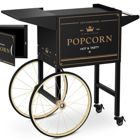 Wózek podstawa do maszyny do popcornu z szafką retro 51 x 37 cm - czarno-złoty Wózek podstawa do maszyny do popcornu z szafką retro 51 x 37 cm - czarno-złoty