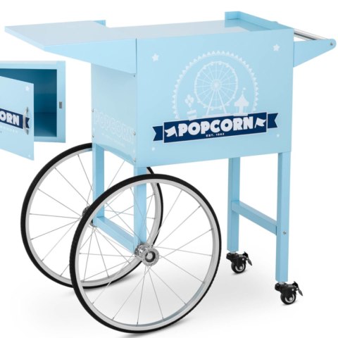 Wózek podstawa do maszyny do popcornu z szafką retro 51 x 37 cm - niebieski Wózek podstawa do maszyny do popcornu z szafką retro 51 x 37 cm - niebieski