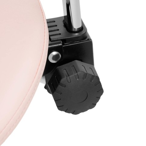 Krzesło kosmetyczne siodłowe z oparciem obrotowe regulowane MANNHEIM POWDER PINK różowe Krzesło kosmetyczne siodłowe z oparciem obrotowe regulowane MANNHEIM POWDER PINK różowe