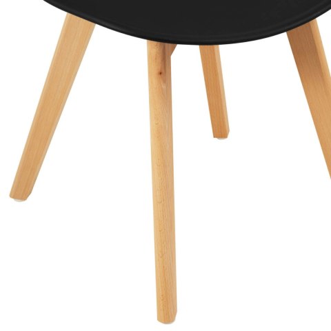Krzesło skandynawskie z drewnianymi nogami do domu restauracji maks. 150 kg 4 szt. CZARNE Krzesło skandynawskie z drewnianymi nogami do domu restauracji maks. 150 kg 4 szt. CZARNE