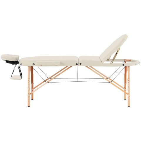 Stół łóżko do masażu przenośne składane z drewnianym stelażem Colmar Beige do 227 kg beżowe Stół łóżko do masażu przenośne składane z drewnianym stelażem Colmar Beige do 227 kg beżowe