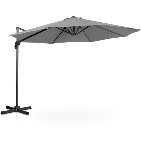 Parasol ogrodowy na wysięgniku bocznym uchylny okrągły śr. 300 cm ciemnoszary Parasol ogrodowy na wysięgniku bocznym uchylny okrągły śr. 300 cm ciemnoszary