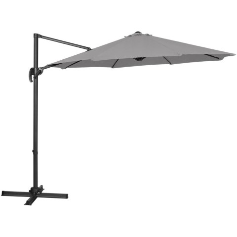 Parasol ogrodowy na wysięgniku bocznym uchylny okrągły śr. 300 cm ciemnoszary Parasol ogrodowy na wysięgniku bocznym uchylny okrągły śr. 300 cm ciemnoszary