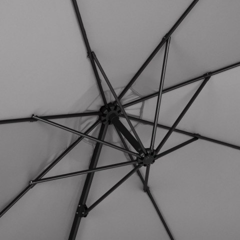 Parasol ogrodowy na wysięgniku bocznym uchylny okrągły śr. 300 cm ciemnoszary Parasol ogrodowy na wysięgniku bocznym uchylny okrągły śr. 300 cm ciemnoszary