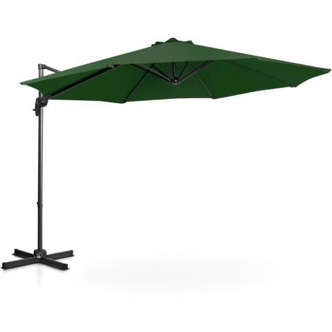 Parasol ogrodowy na wysięgniku bocznym uchylny okrągły śr. 300 cm zielony Parasol ogrodowy na wysięgniku bocznym uchylny okrągły śr. 300 cm zielony