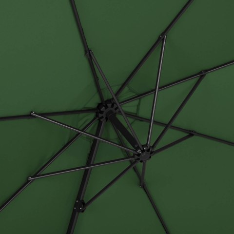 Parasol ogrodowy na wysięgniku bocznym uchylny okrągły śr. 300 cm zielony Parasol ogrodowy na wysięgniku bocznym uchylny okrągły śr. 300 cm zielony
