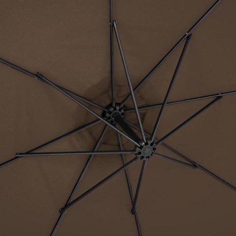 Parasol ogrodowy na wysięgniku okrągły uchylny śr. 300 cm brązowy Parasol ogrodowy na wysięgniku okrągły uchylny śr. 300 cm brązowy