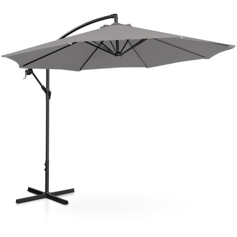 Parasol ogrodowy na wysięgniku okrągły uchylny śr. 300 cm ciemnoszary Parasol ogrodowy na wysięgniku okrągły uchylny śr. 300 cm ciemnoszary