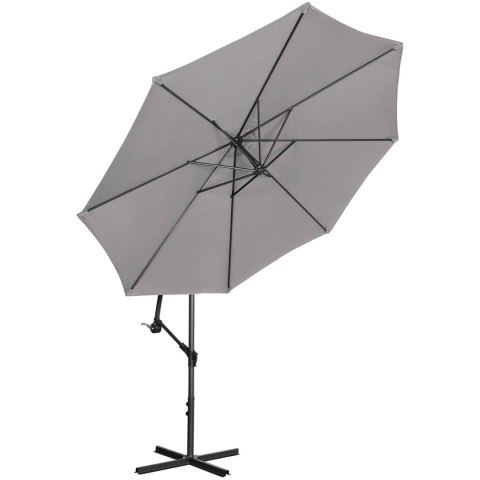 Parasol ogrodowy na wysięgniku okrągły uchylny śr. 300 cm ciemnoszary Parasol ogrodowy na wysięgniku okrągły uchylny śr. 300 cm ciemnoszary