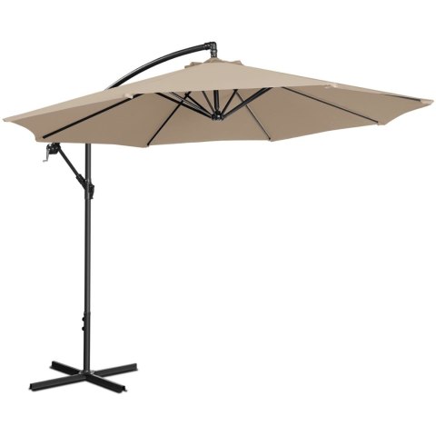 Parasol ogrodowy na wysięgniku okrągły uchylny śr. 300 cm kremowy Parasol ogrodowy na wysięgniku okrągły uchylny śr. 300 cm kremowy