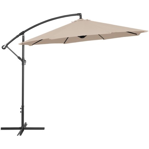 Parasol ogrodowy na wysięgniku okrągły uchylny śr. 300 cm kremowy Parasol ogrodowy na wysięgniku okrągły uchylny śr. 300 cm kremowy