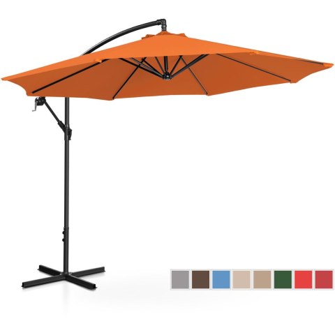 Parasol ogrodowy na wysięgniku okrągły uchylny śr. 300 cm pomarańczowy Parasol ogrodowy na wysięgniku okrągły uchylny śr. 300 cm pomarańczowy