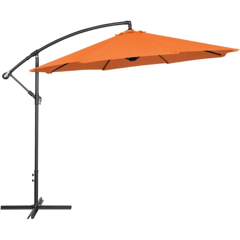 Parasol ogrodowy na wysięgniku okrągły uchylny śr. 300 cm pomarańczowy Parasol ogrodowy na wysięgniku okrągły uchylny śr. 300 cm pomarańczowy
