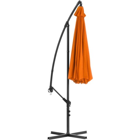 Parasol ogrodowy na wysięgniku okrągły uchylny śr. 300 cm pomarańczowy Parasol ogrodowy na wysięgniku okrągły uchylny śr. 300 cm pomarańczowy