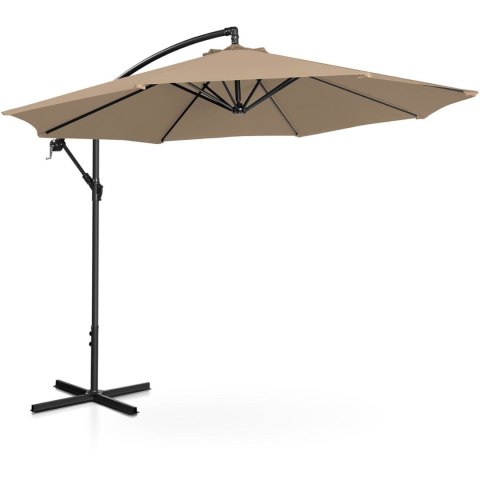 Parasol ogrodowy na wysięgniku okrągły uchylny śr. 300 cm szarobrązowy Parasol ogrodowy na wysięgniku okrągły uchylny śr. 300 cm szarobrązowy