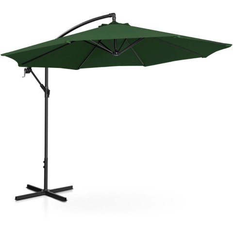 Parasol ogrodowy na wysięgniku okrągły uchylny śr. 300 cm zielony Parasol ogrodowy na wysięgniku okrągły uchylny śr. 300 cm zielony