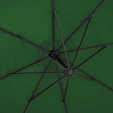 Parasol ogrodowy na wysięgniku okrągły uchylny śr. 300 cm zielony Parasol ogrodowy na wysięgniku okrągły uchylny śr. 300 cm zielony