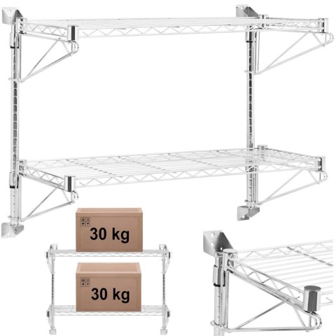 Półka druciana ścienna podwójna do 60 kg 90 x 35 x 60 cm Półka druciana ścienna podwójna do 60 kg 90 x 35 x 60 cm