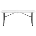 Stół cateringowy ogrodowy składany biały do 150 kg 180 x 75 x 74 cm