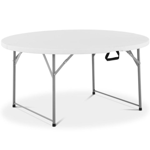 Stół okrągły cateringowy ogrodowy składany biały do 150 kg śr. 150 x 74 cm Stół okrągły cateringowy ogrodowy składany biały do 150 kg śr. 150 x 74 cm