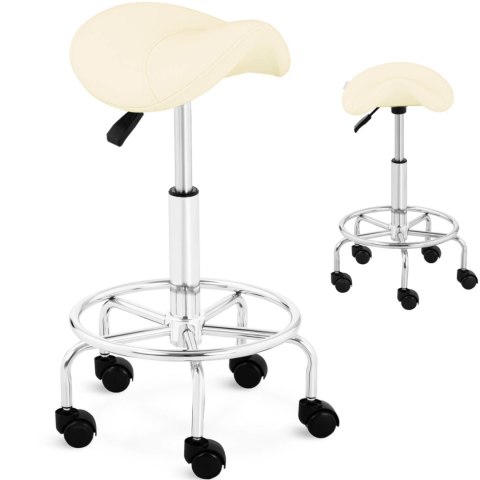 Taboret stołek hoker kosmetyczny siodłowy na kółkach Frankfurt do 150 kg beżowy Taboret stołek hoker kosmetyczny siodłowy na kółkach Frankfurt do 150 kg beżowy