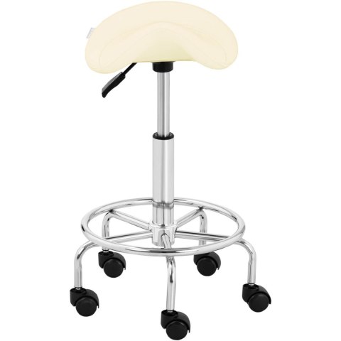 Taboret stołek hoker kosmetyczny siodłowy na kółkach Frankfurt do 150 kg beżowy Taboret stołek hoker kosmetyczny siodłowy na kółkach Frankfurt do 150 kg beżowy