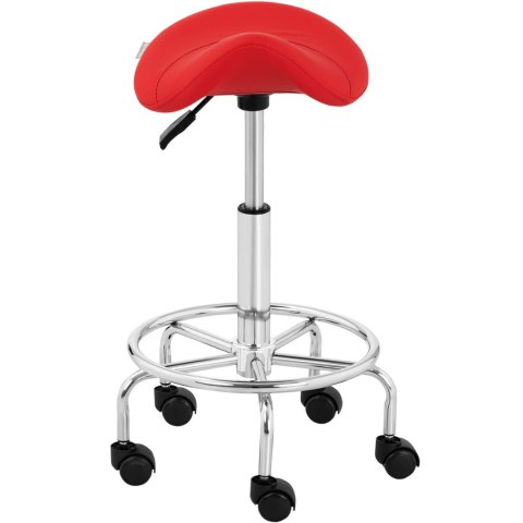 Taboret stołek hoker kosmetyczny siodłowy na kółkach Frankfurt do 150 kg czerwony Taboret stołek hoker kosmetyczny siodłowy na kółkach Frankfurt do 150 kg czerwony