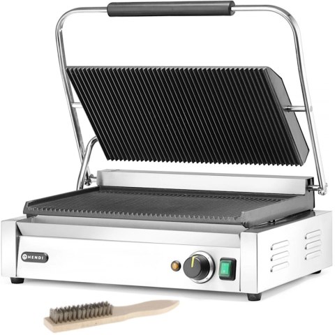 Grill elektryczny kontaktowy XL Pianini 548 x 415 mm 2700 W - Hendi 263624 Grill elektryczny kontaktowy XL Pianini 548 x 415 mm 2700 W - Hendi 263624