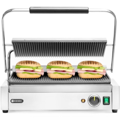 Grill elektryczny kontaktowy XL Pianini 548 x 415 mm 2700 W - Hendi 263624 Grill elektryczny kontaktowy XL Pianini 548 x 415 mm 2700 W - Hendi 263624
