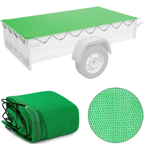 Siatka transportowa zabezpieczająca ładunek na przyczepkę drobne oczka 2.5 x 4.5 m zielona Siatka transportowa zabezpieczająca ładunek na przyczepkę drobne oczka 2.5 x 4.5 m zielona
