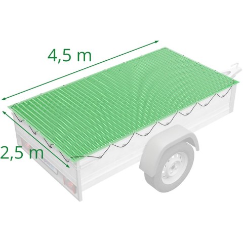 Siatka transportowa zabezpieczająca ładunek na przyczepkę drobne oczka 2.5 x 4.5 m zielona Siatka transportowa zabezpieczająca ładunek na przyczepkę drobne oczka 2.5 x 4.5 m zielona