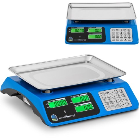 Waga sklepowa kontrolna LCD 34 x 24 cm 40 kg / 2 g niebieska Waga sklepowa kontrolna LCD 34 x 24 cm 40 kg / 2 g niebieska