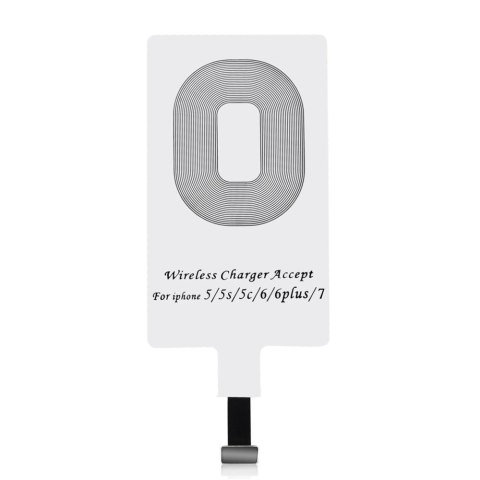 Adapter do bezprzewodowego ładowania Qi Lightning wkładka indukcyjna biały Adapter do bezprzewodowego ładowania Qi Lightning wkładka indukcyjna biały