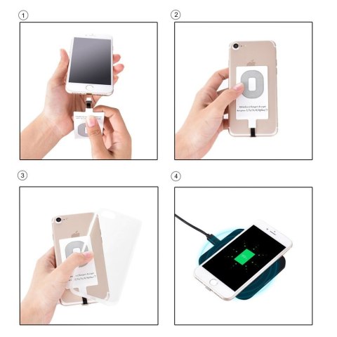 Adapter do bezprzewodowego ładowania Qi Lightning wkładka indukcyjna biały Adapter do bezprzewodowego ładowania Qi Lightning wkładka indukcyjna biały