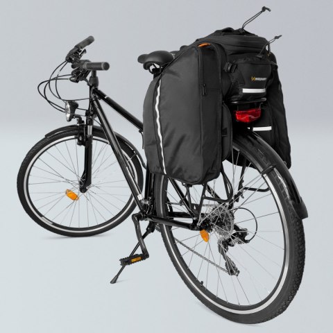 Duża torba rowerowa na bagażnik 35l + pokrowiec przeciwdeszczowy czarny Duża torba rowerowa na bagażnik 35l + pokrowiec przeciwdeszczowy czarny