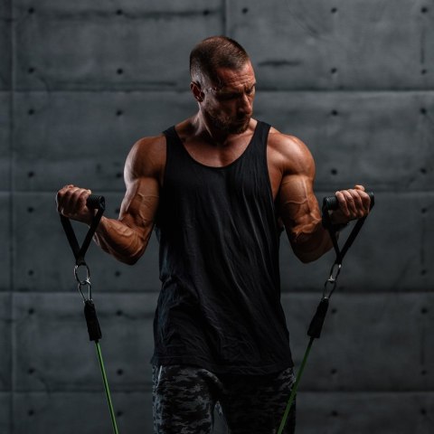 Ekspander do ćwiczeń gumy do fitness + akcesoria ZESTAW Ekspander do ćwiczeń gumy do fitness + akcesoria ZESTAW