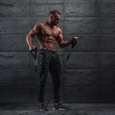 Ekspander do ćwiczeń gumy do fitness + akcesoria ZESTAW Ekspander do ćwiczeń gumy do fitness + akcesoria ZESTAW