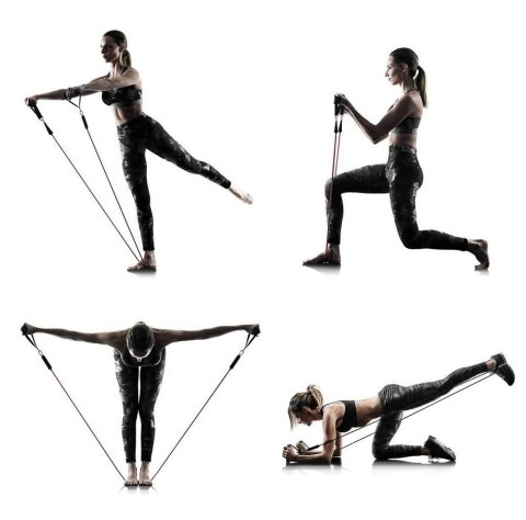 Ekspander do ćwiczeń gumy do fitness + akcesoria ZESTAW Ekspander do ćwiczeń gumy do fitness + akcesoria ZESTAW