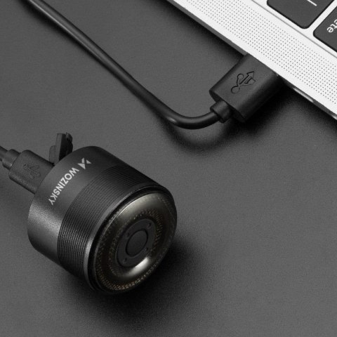 Lampka rowerowa tylna LED z micro USB czerwone światło 5 trybów czarna Lampka rowerowa tylna LED z micro USB czerwone światło 5 trybów czarna