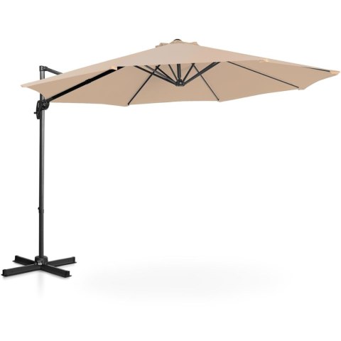 Parasol ogrodowy na wysięgniku bocznym uchylny okrągły śr. 300 cm kremowy Parasol ogrodowy na wysięgniku bocznym uchylny okrągły śr. 300 cm kremowy