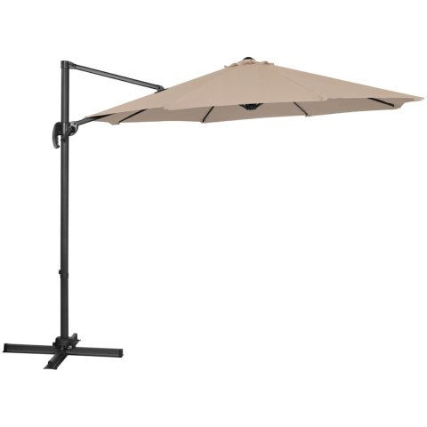 Parasol ogrodowy na wysięgniku bocznym uchylny okrągły śr. 300 cm kremowy Parasol ogrodowy na wysięgniku bocznym uchylny okrągły śr. 300 cm kremowy