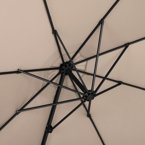 Parasol ogrodowy na wysięgniku bocznym uchylny okrągły śr. 300 cm kremowy Parasol ogrodowy na wysięgniku bocznym uchylny okrągły śr. 300 cm kremowy