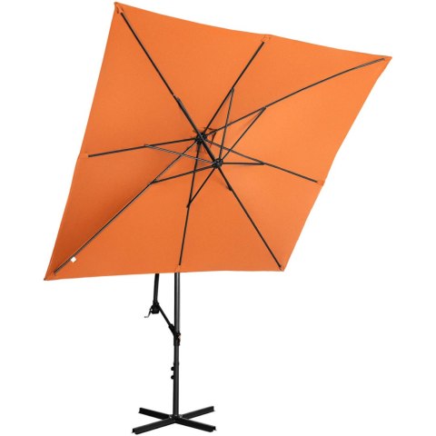 Parasol ogrodowy na wysięgniku kwadratowy 250 x 250 cm pomarańczowy Parasol ogrodowy na wysięgniku kwadratowy 250 x 250 cm pomarańczowy